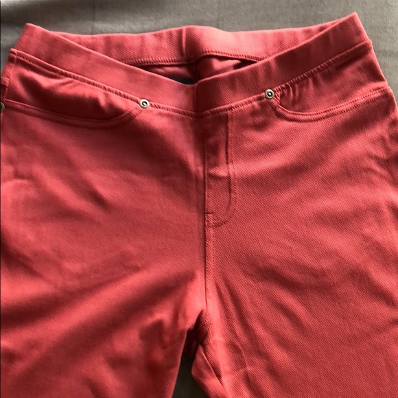 🆕🧡Burnt Orange Denim Jeggings Leggings LILDY S/M - Picture 2 of 9